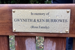 Dedication on the bus stop bench